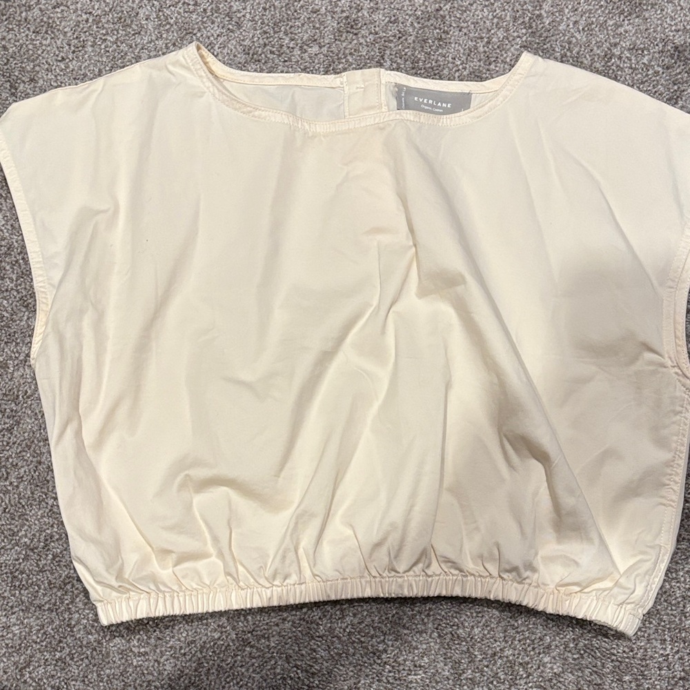 Everlane Soft Cream Elastic-Hem Crop Top